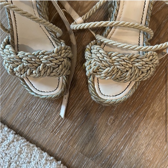 Valentino ROCKSTUD SILK TORCHON WEDGE SANDAL 115MM - Picture 6 of 7